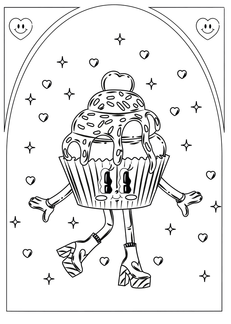 Sticker mural "Lady Muffinz” – Repositionnable et sans colle