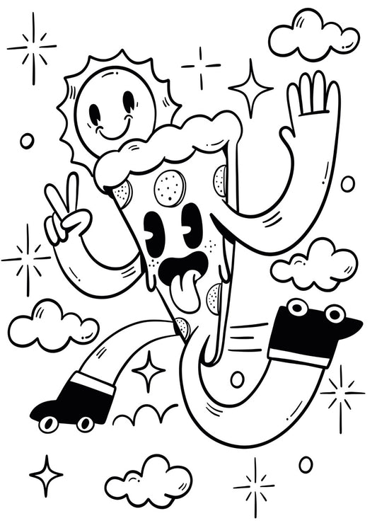 Sticker mural "Pizza Trip” – Repositionnable et sans colle