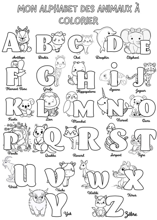 Sticker mural "l'Alphabet des Animaux" – Repositionnable et sans colle