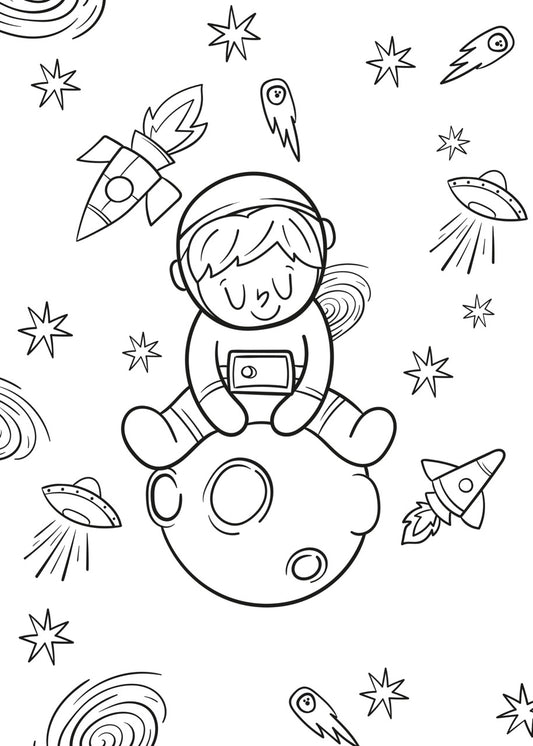 Sticker mural "Dans la lune" – Repositionnable et sans colle