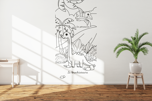 Papier Peint à colorier - Dinosaures