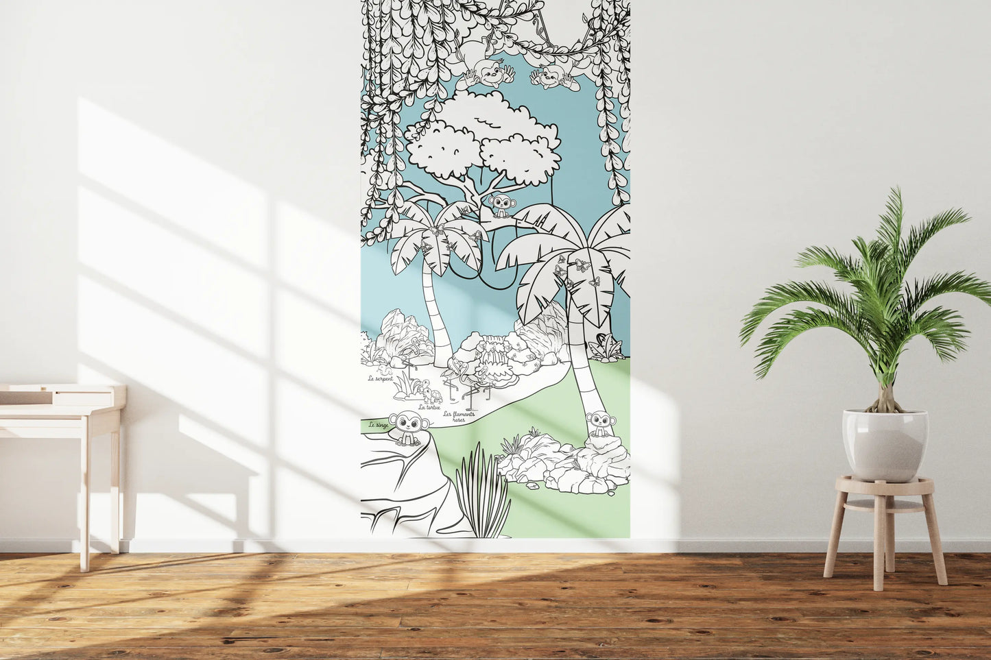 Papier Peint à colorier - Dans la jungle