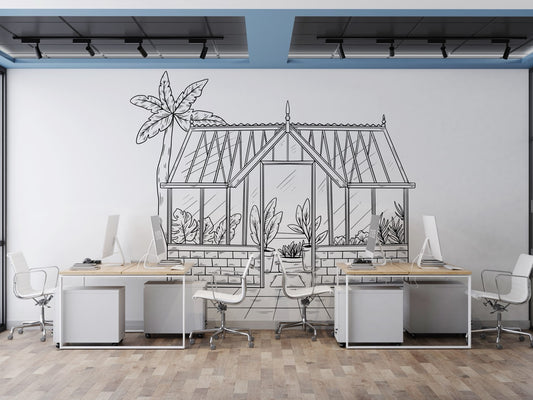 Papier Peint à colorier - Serre D'Hiver