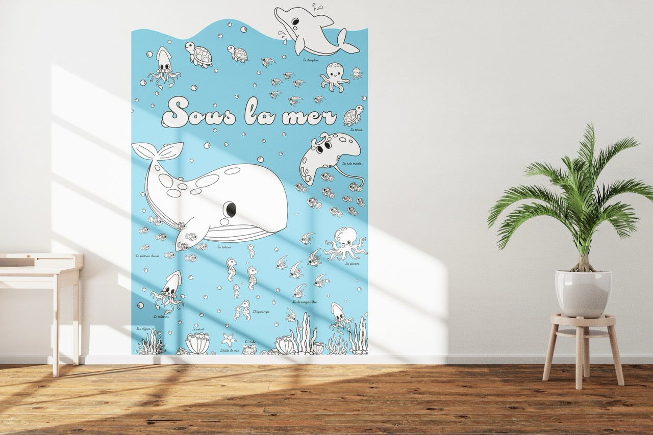 Papier Peint à colorier - Sous la mer