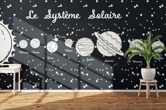 Papier Peint à colorier - Système Solaire