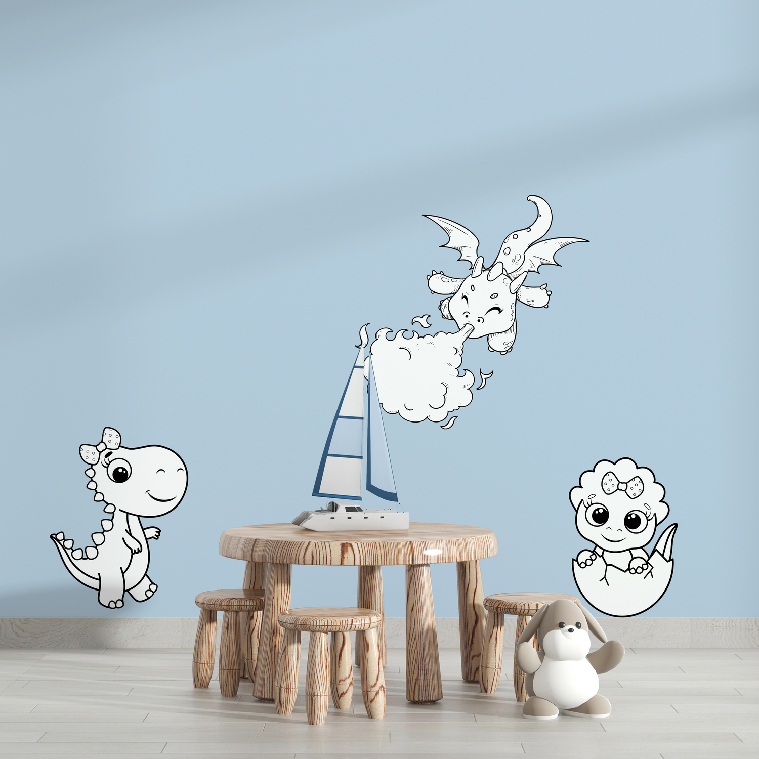 Dinosaures - Les Petits Papiers- coloriage géant - papier peint - sticker