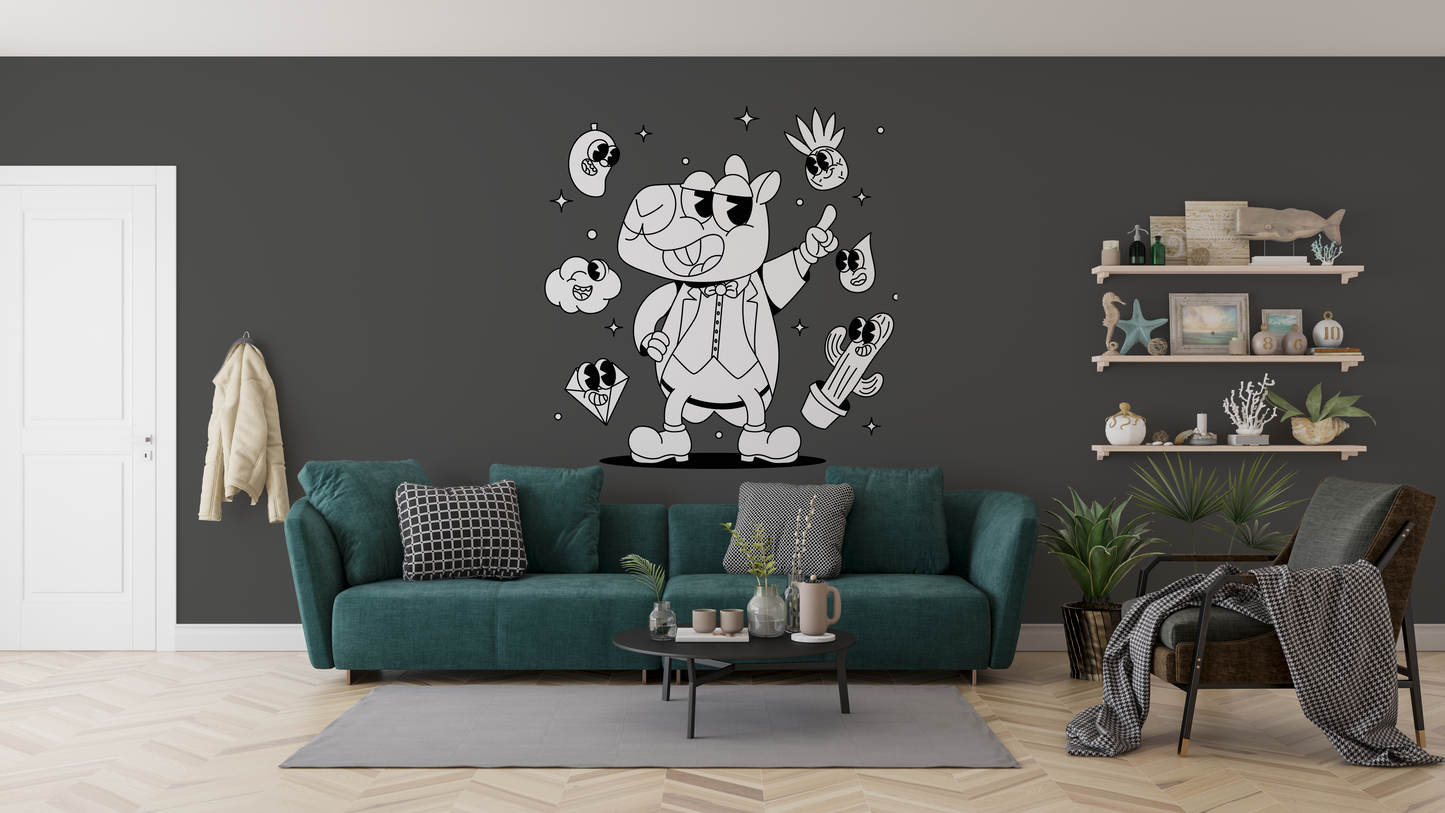 Sticker mural " CapybaRavagé” – Repositionnable et sans colle