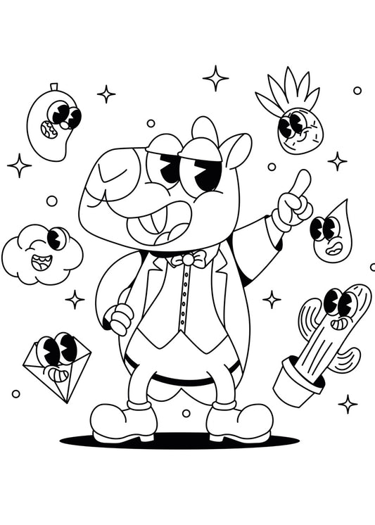 Sticker mural " CapybaRavagé” – Repositionnable et sans colle