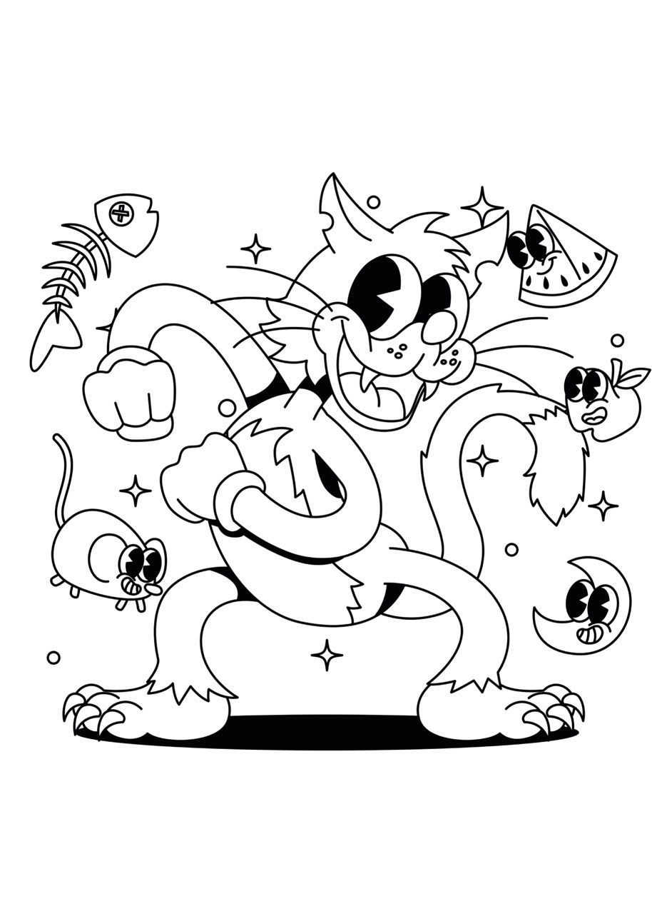 Sticker mural " Chat Chat Chat” – Repositionnable et sans colle