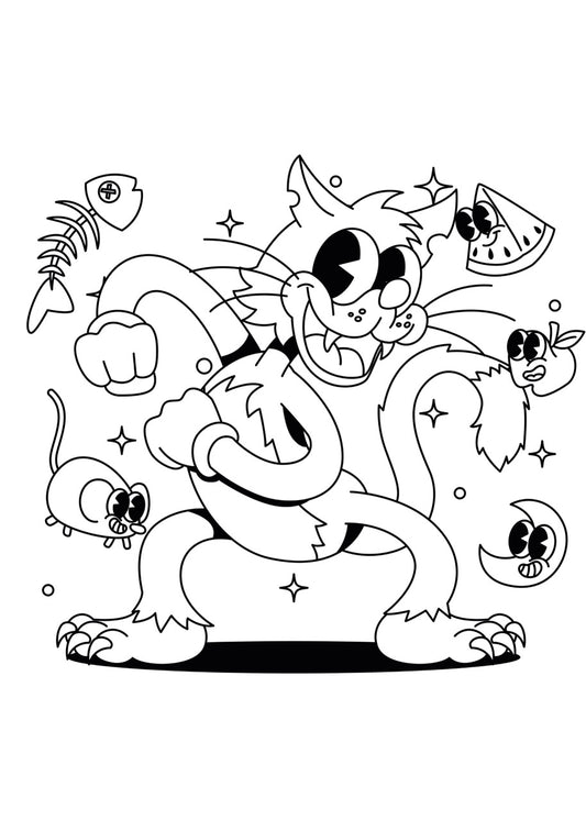 Sticker mural " Chat Chat Chat” – Repositionnable et sans colle