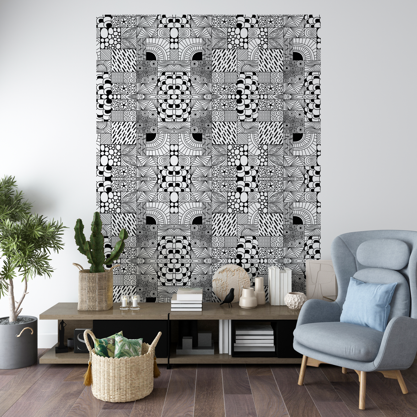 Sticker mural "Fracta" – Repositionnable et sans colle