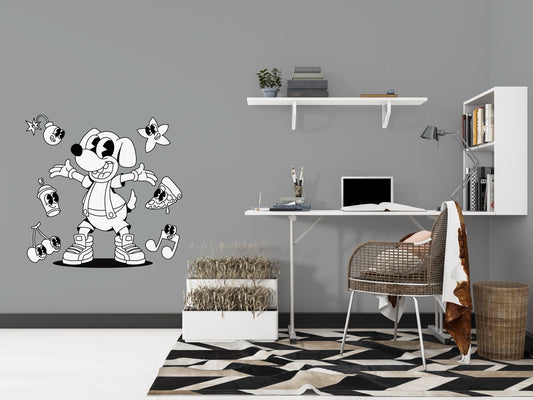 Sticker mural " Funky Doggo” – Repositionnable et sans colle