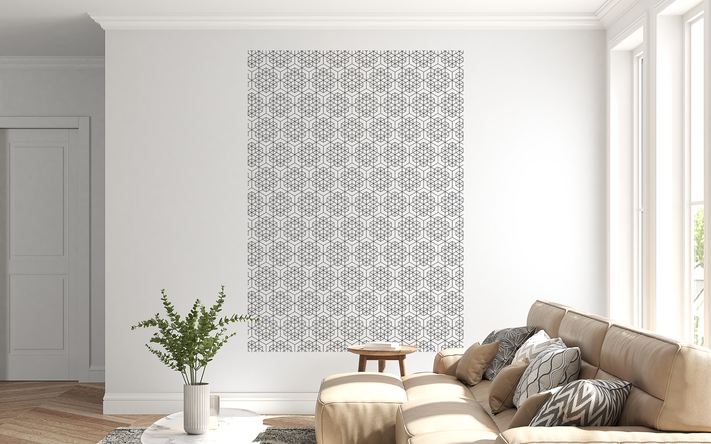 Sticker mural "Hexane" – Repositionnable et sans colle