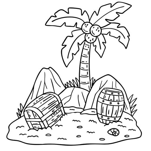 Sticker mural “L'île au trésor” – Repositionnable et sans colle