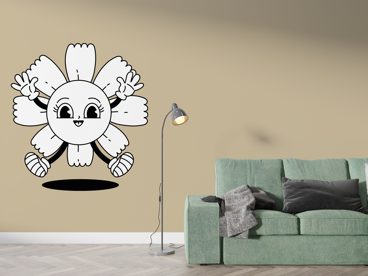 Sticker mural "Jumping Jackeline” – Repositionnable et sans colle