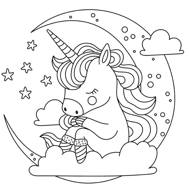 Sticker Licorne “Rêve étoilé” – Repositionnable et sans colle
