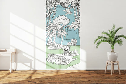 Papier Peint à colorier - Dans la jungle