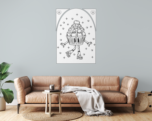 Sticker mural "Lady Muffinz” – Repositionnable et sans colle