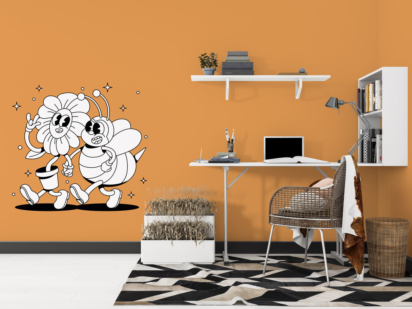 Sticker mural "Mimi & Butine” – Repositionnable et sans colle