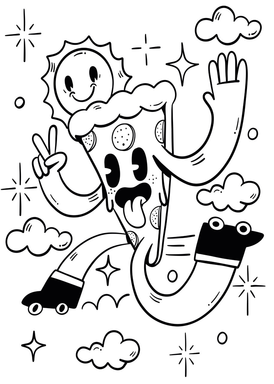 Sticker mural "Pizza Trip” – Repositionnable et sans colle