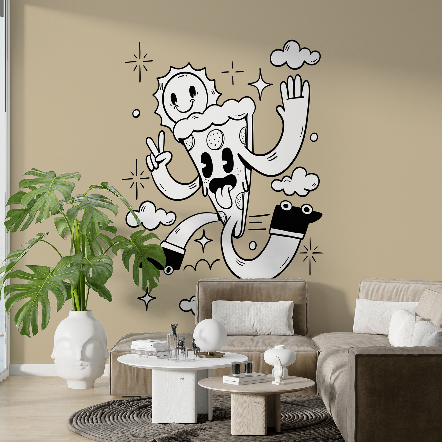 Sticker mural "Pizza Trip” – Repositionnable et sans colle