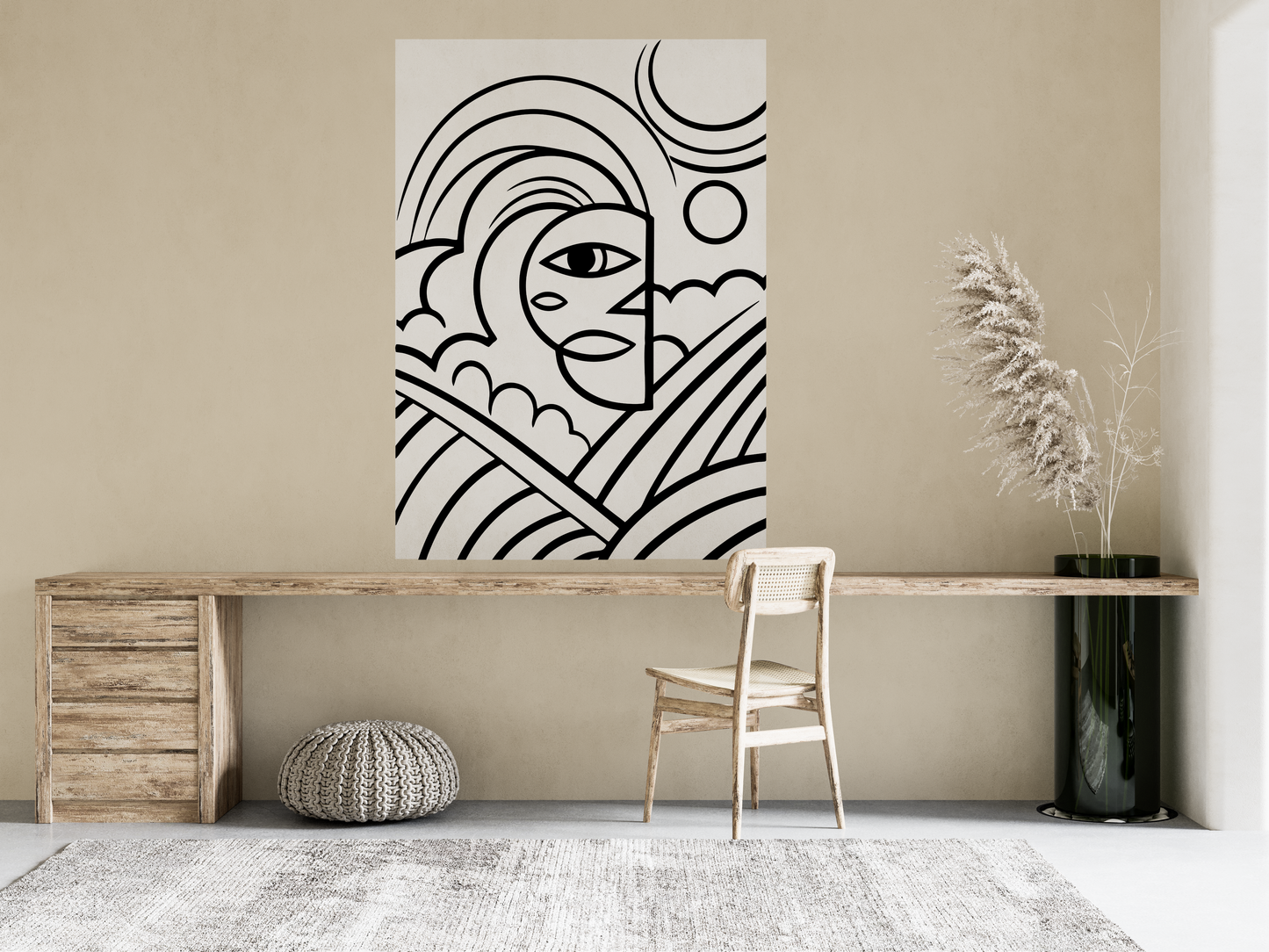 Sticker mural "Sohane" – Repositionnable et sans colle