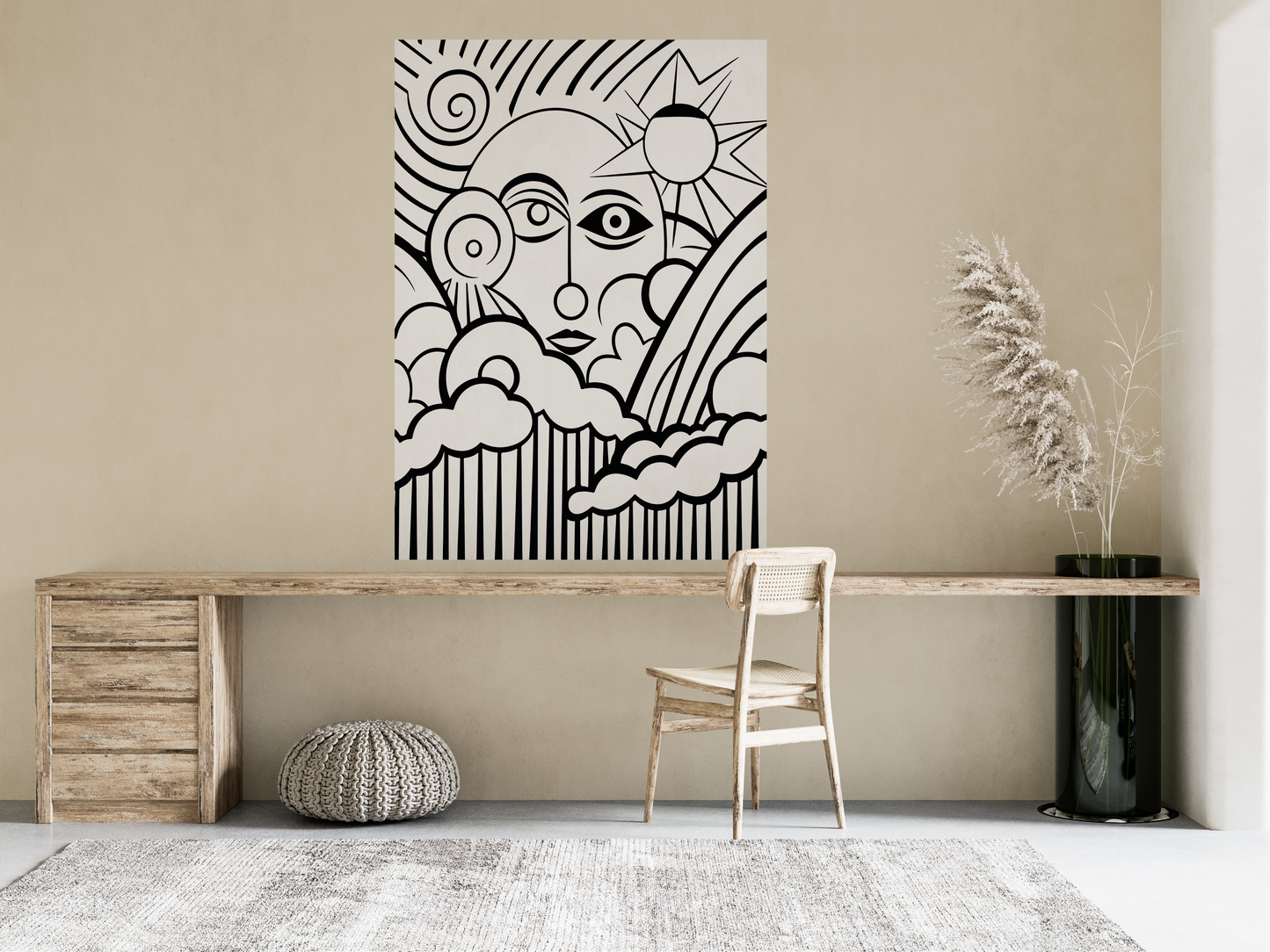 Sticker mural "Solune" – Repositionnable et sans colle