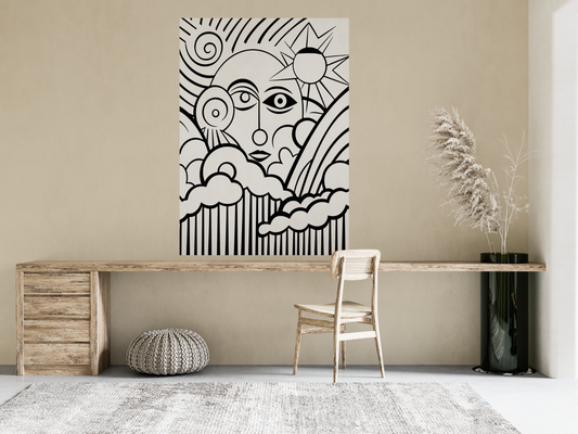 Sticker mural "Solune" – Repositionnable et sans colle