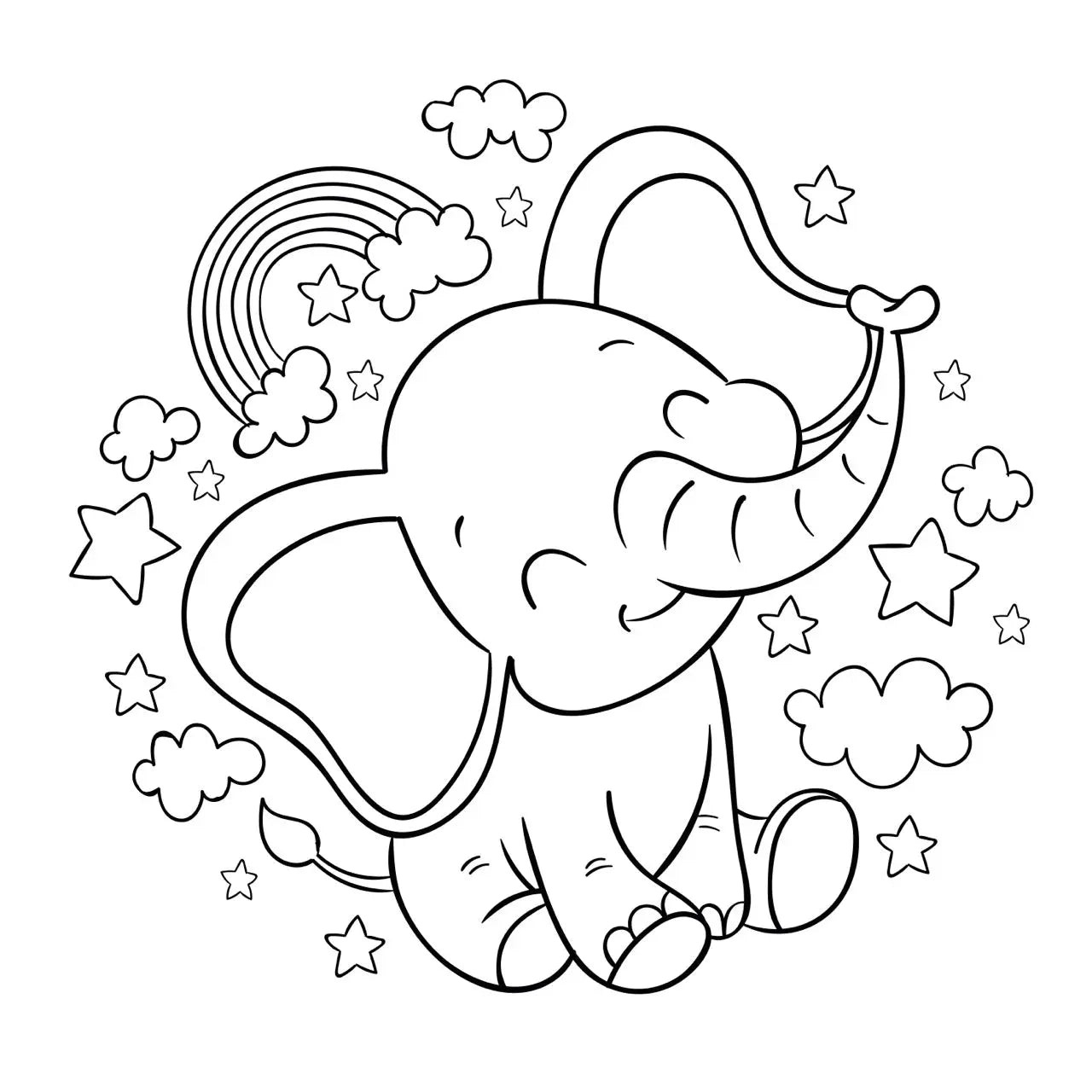 Sticker mural “Elephant Rêveur” – Repositionnable et sans colle