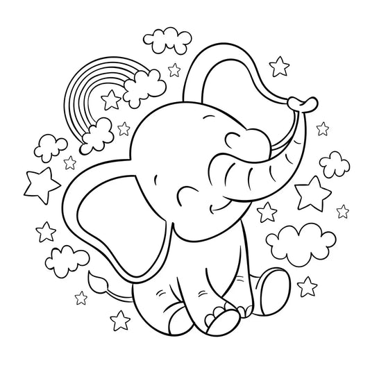 Sticker mural “Elephant Rêveur” – Repositionnable et sans colle