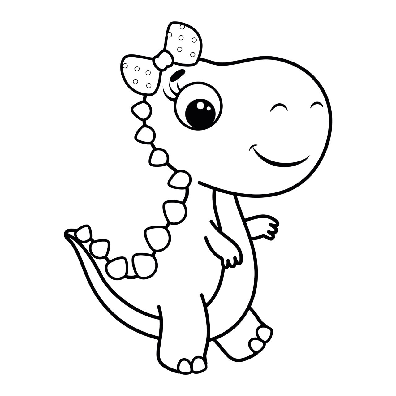 Sticker mural “Dottie la Dino” – Repositionnable et sans colle