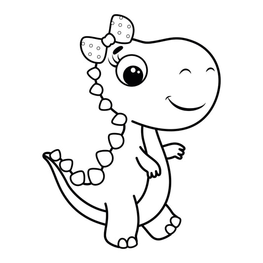 Sticker mural “Dottie la Dino” – Repositionnable et sans colle