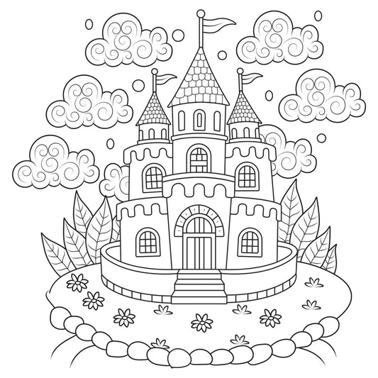Sticker mural “Château Fantastique” – Repositionnable et sans colle