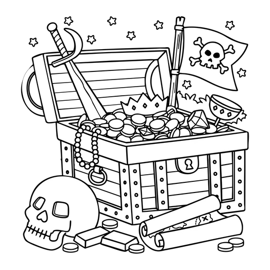 Sticker mural “Trésor de pirates” – Repositionnable et sans colle