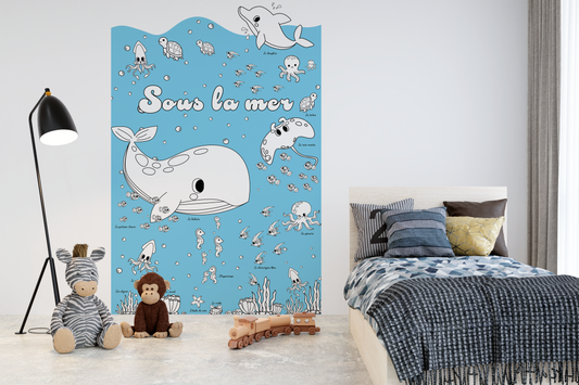 Papier Peint à colorier - Sous la mer
