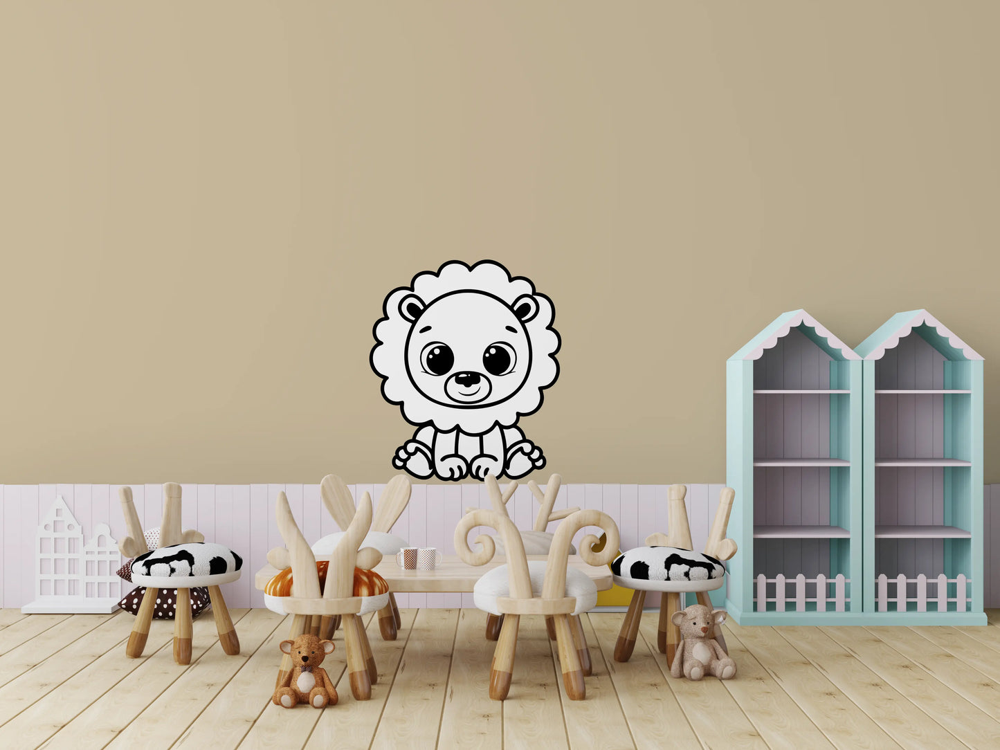 Sticker mural “Lionceau Chouchou” – Repositionnable et sans colle