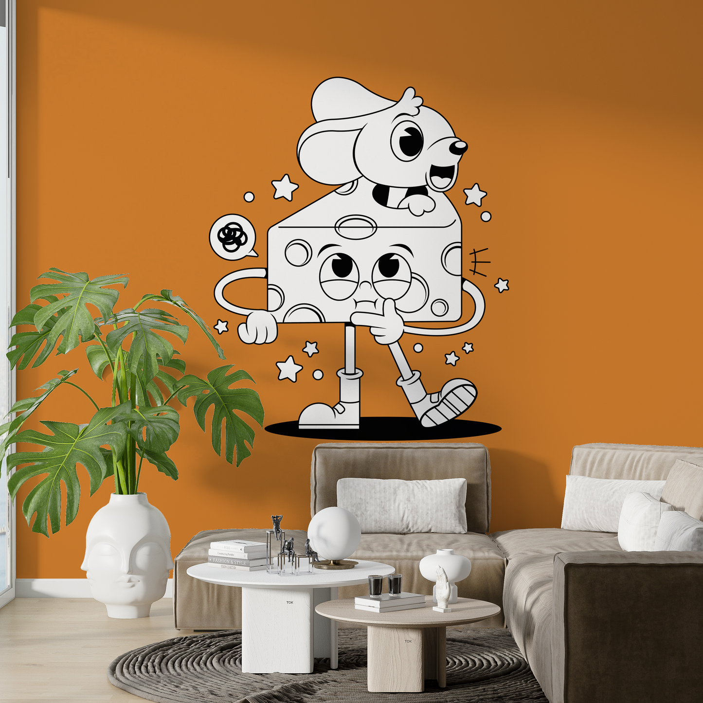 Sticker mural "Tax-Cheese” – Repositionnable et sans colle