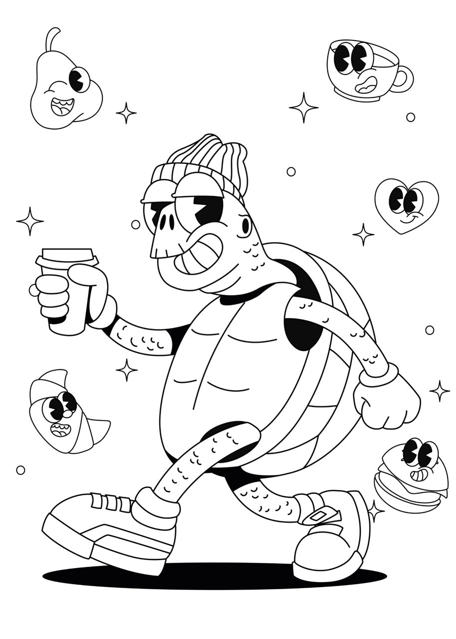 Sticker mural "Tortue Chill” – Repositionnable et sans colle