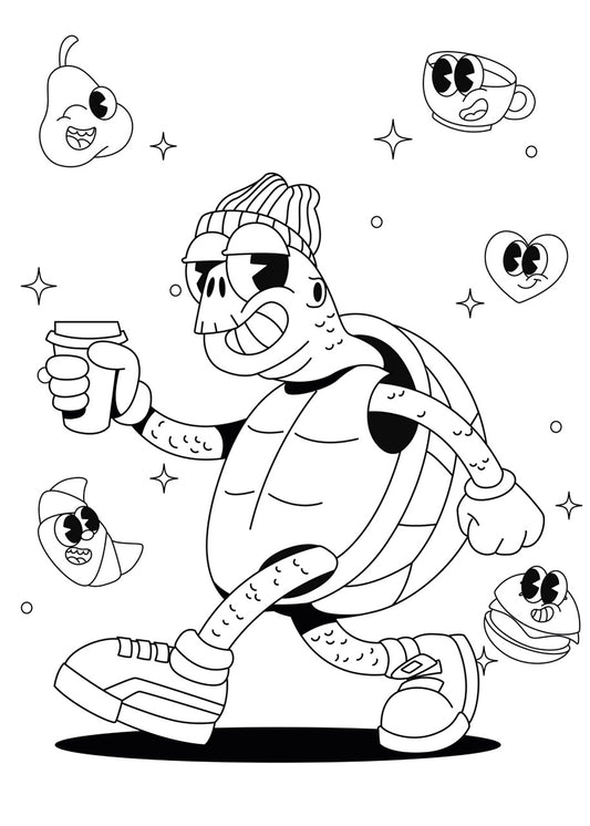 Sticker mural "Tortue Chill” – Repositionnable et sans colle