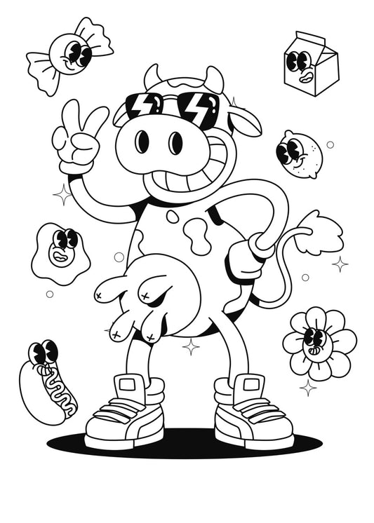 Sticker mural "Vache Olé” – Repositionnable et sans colle