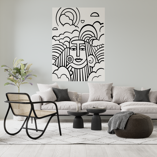 Sticker mural "Zéphir" – Repositionnable et sans colle