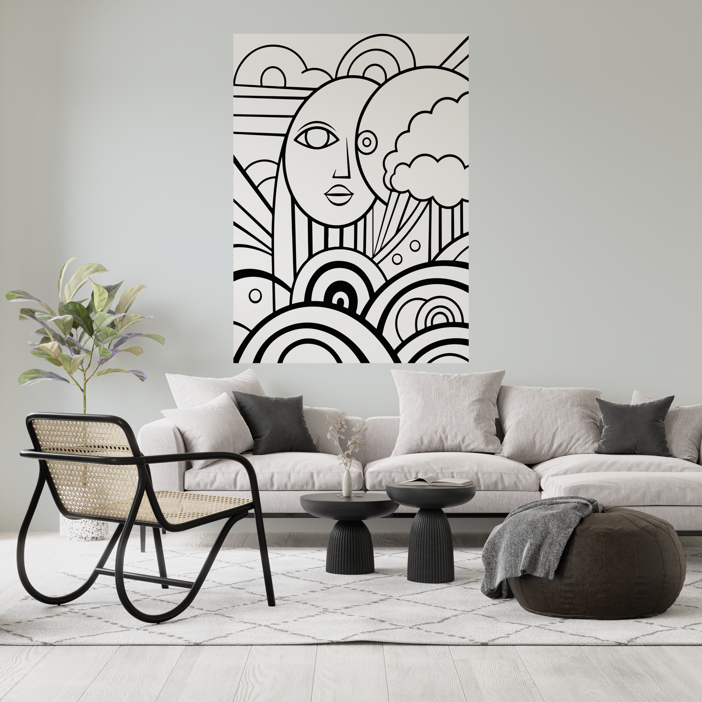 Sticker mural "Zinae" – Repositionnable et sans colle