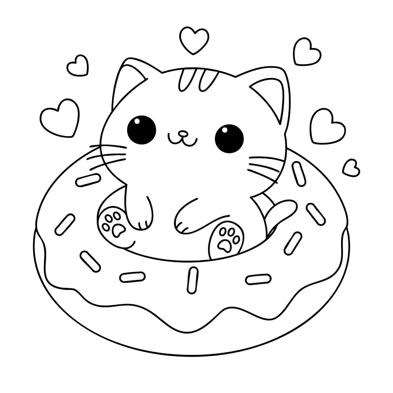 Sticker Chat “Bouée Sucrée” – Repositionnable et sans colle