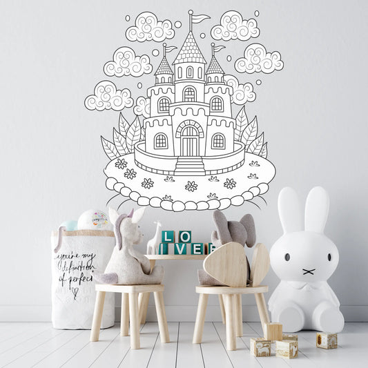 Sticker mural “Château Fantastique” – Repositionnable et sans colle