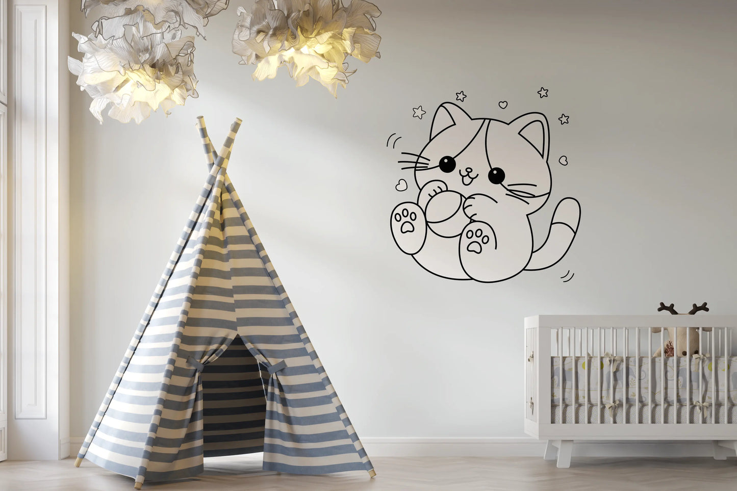Sticker mural “Chaton malicieux” – Repositionnable et sans colle