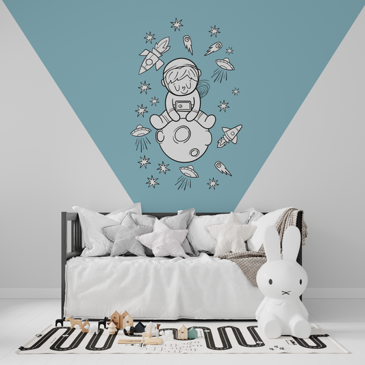 Sticker mural "Dans la lune" – Repositionnable et sans colle
