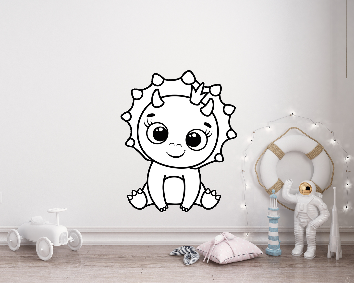 Sticker mural “Couronnet le Dino” – Repositionnable et sans colle