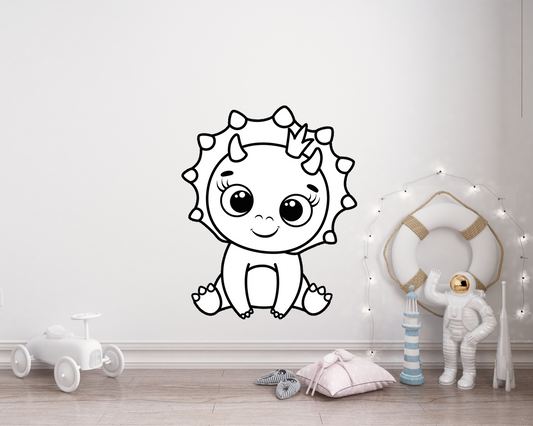 Sticker mural “Couronnet le Dino” – Repositionnable et sans colle