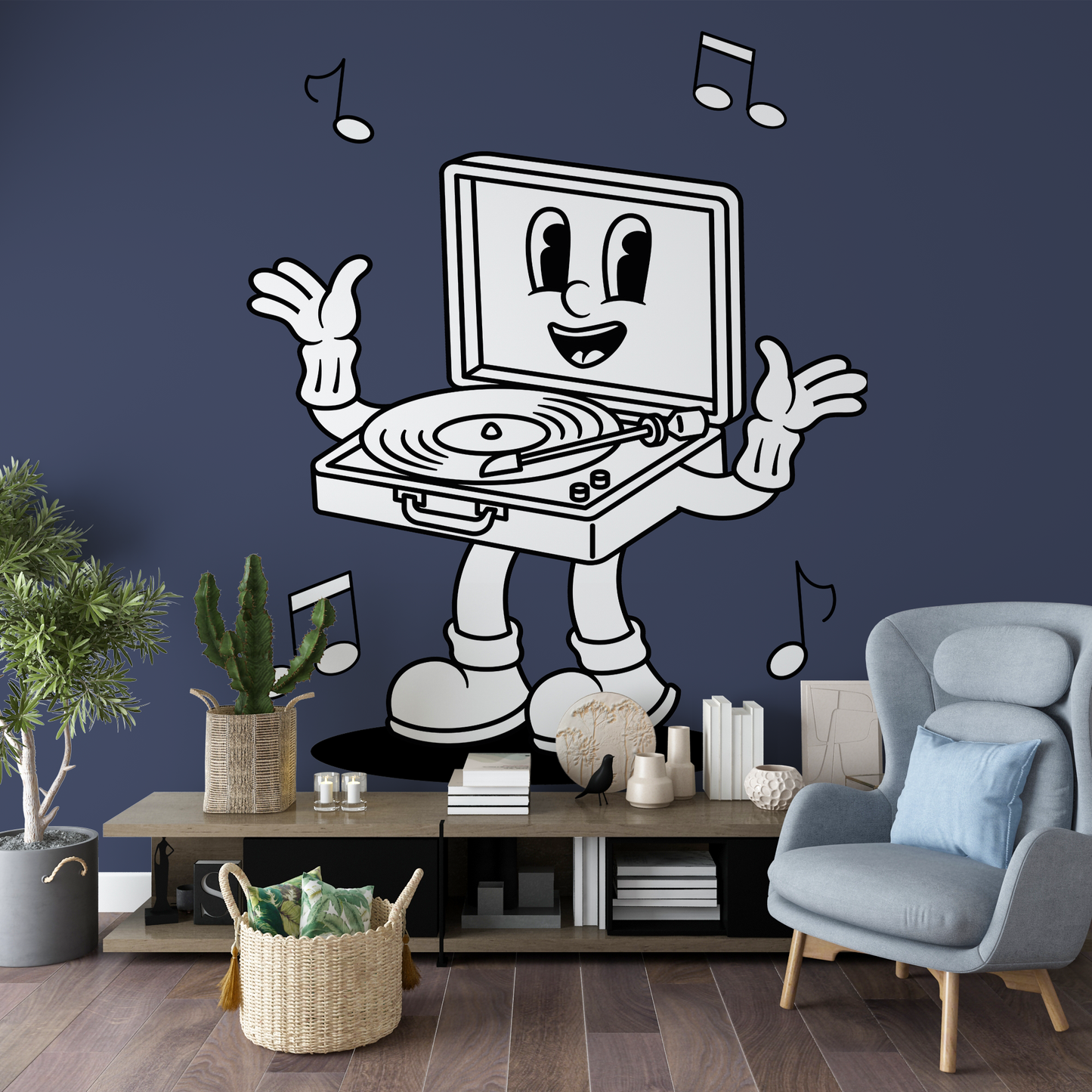 Sticker mural "Groove à emporter” – Repositionnable et sans colle