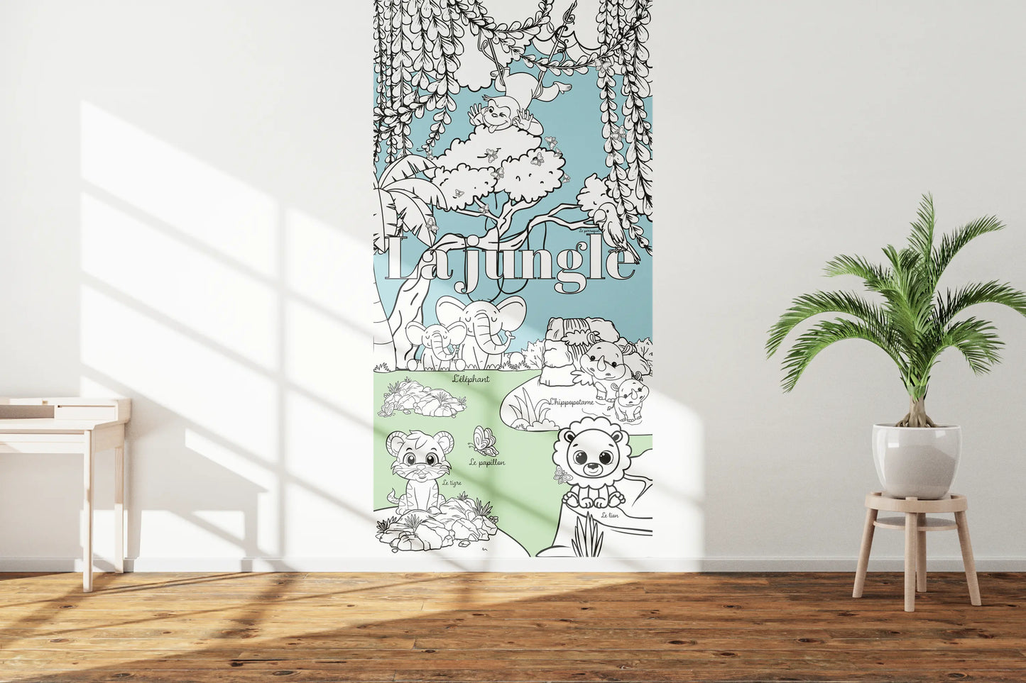 Papier Peint à colorier - Dans la jungle